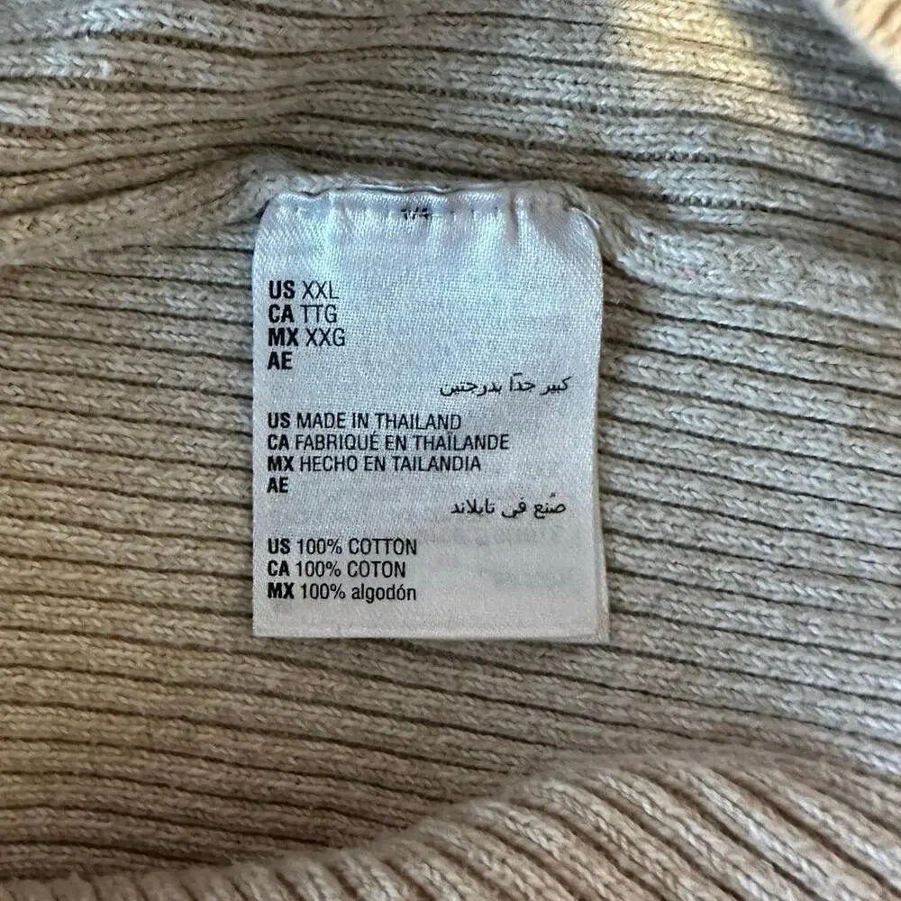 Karen Scott Women’s Ribbed Mock Neck Sweater Size XXL Tan Minimalist Normcore